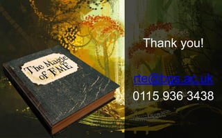 Thank you!
rte@bgs.ac.uk
0115 936 3438
 