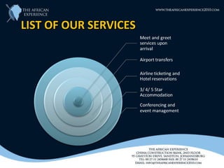 LIST OF OUR SERVICES
 