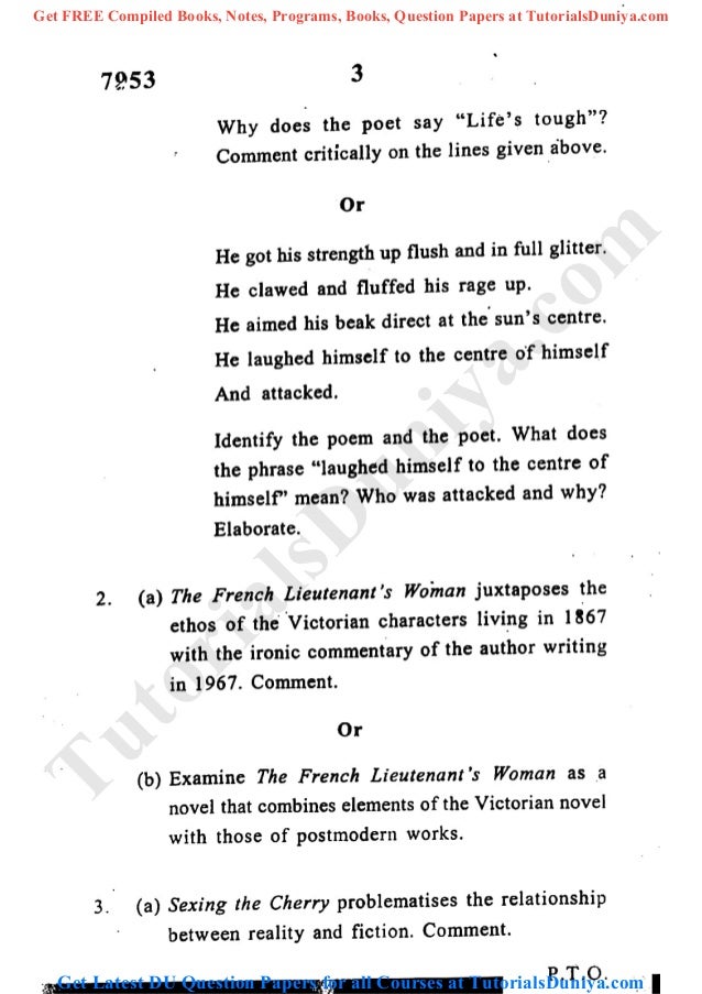 British Literature Post World War Ii Question Paper 2018 Tutorial
