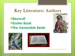 Key Literature: Authors Beowulf Exeter Book The Venerable Bede URSULA HUANCAS DONAYRE 