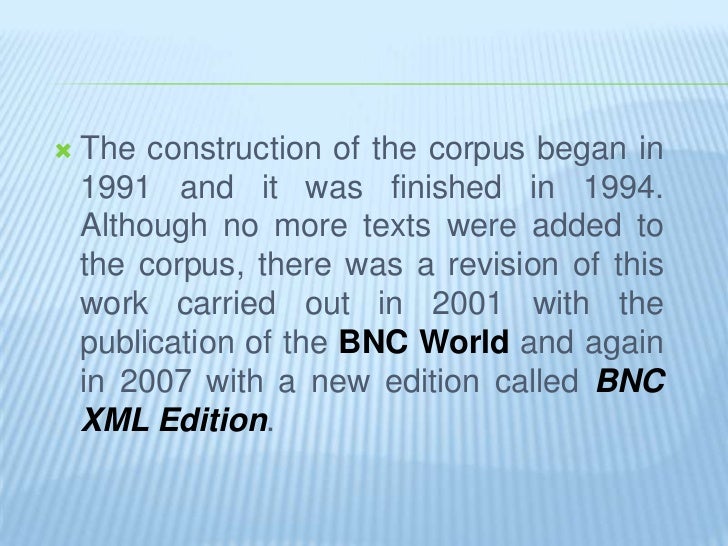 British national corpus British national corpus