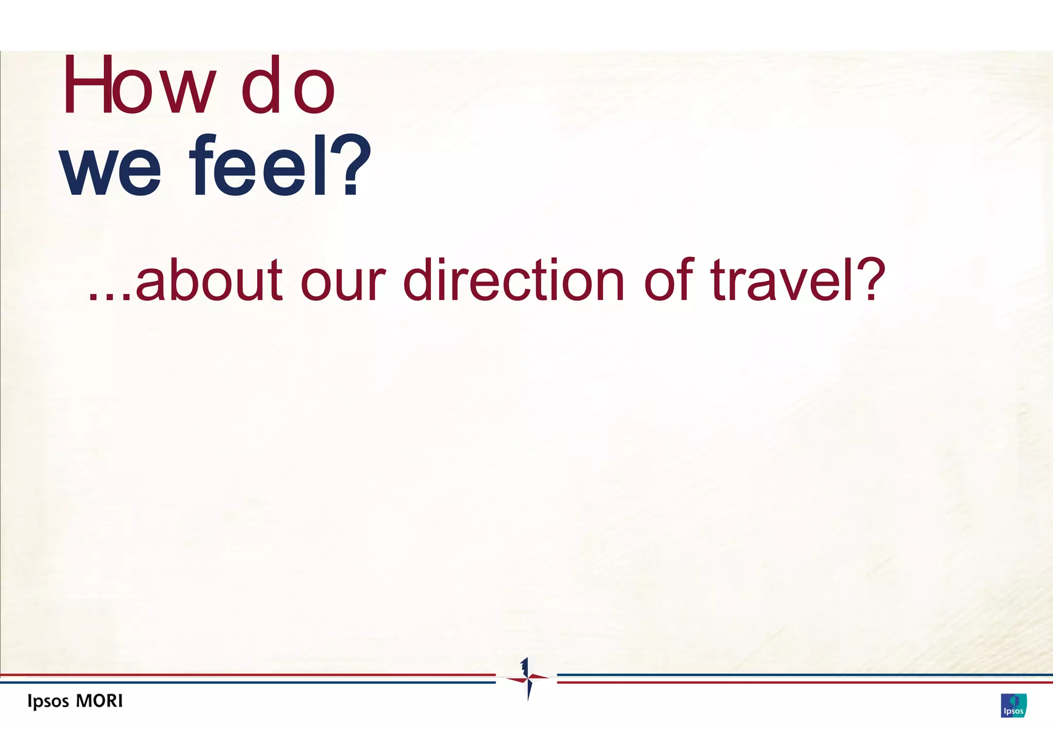 How do
we feel?
...about our direction of travel?
 
