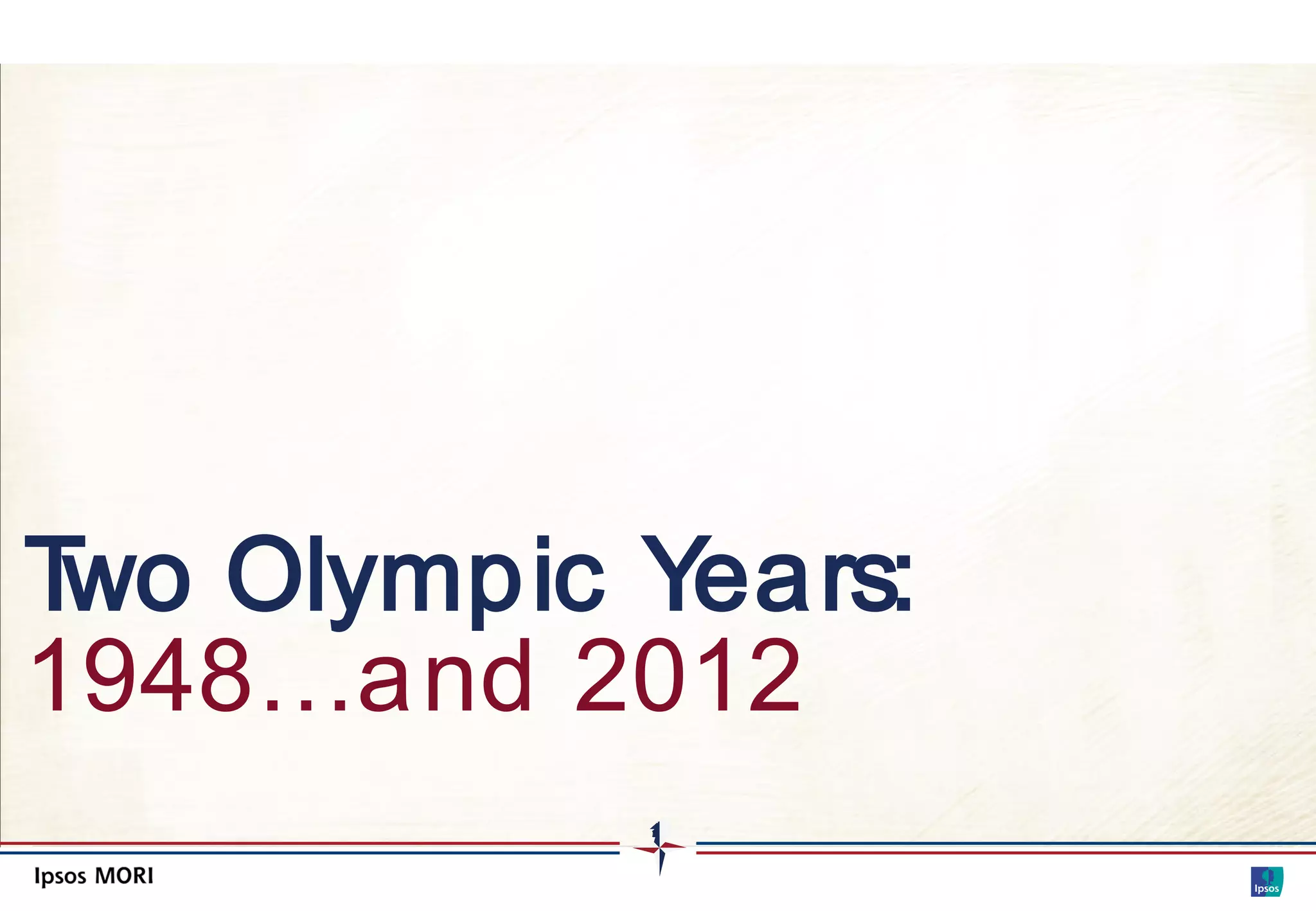 T Olympic Years:
 wo
1948…and 2012
 