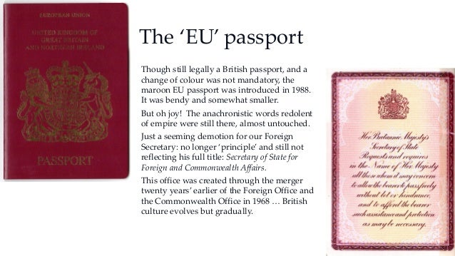 The British Passport A Recent History