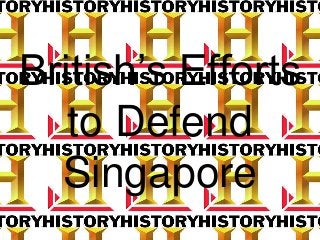 British’s Efforts
to Defend
Singapore
 