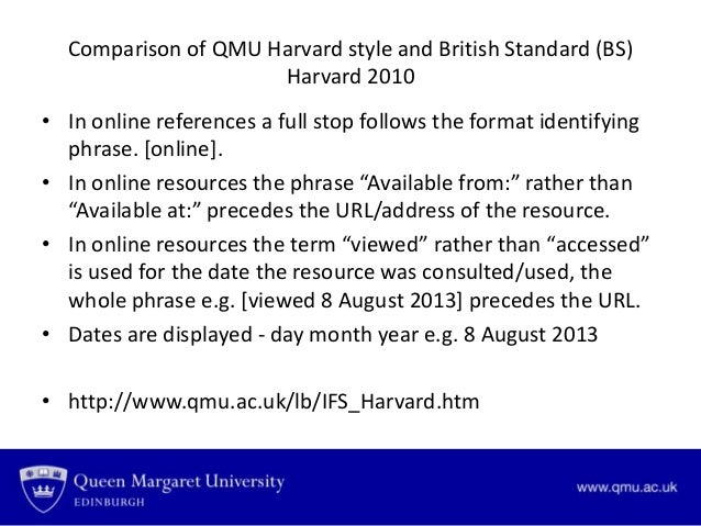 Main changes to expect with British Standard Harvard 2010
