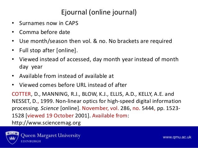Main changes to expect with British Standard Harvard 2010 Main changes to expect with British Standard Harvard 2010