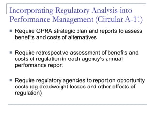 Regulatory Analysis and Performance Management | PPT