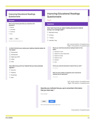 B GARUK 10
Left: second portion of questionnaire
Right: third portion of questionnaire
Left: fourth portion of questionnaire
Right: fifth portion of questionnaire
Final portion of questionnaire
 