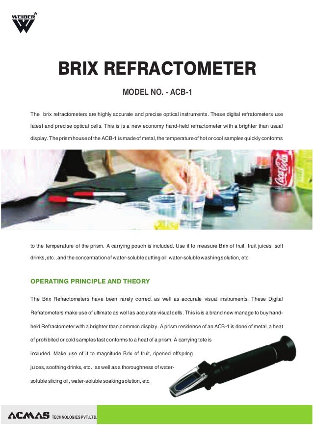 Brix Refractometer by ACMAS Technologies Pvt Ltd.