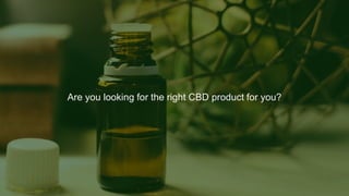Are you looking for the right CBD product for you?
 