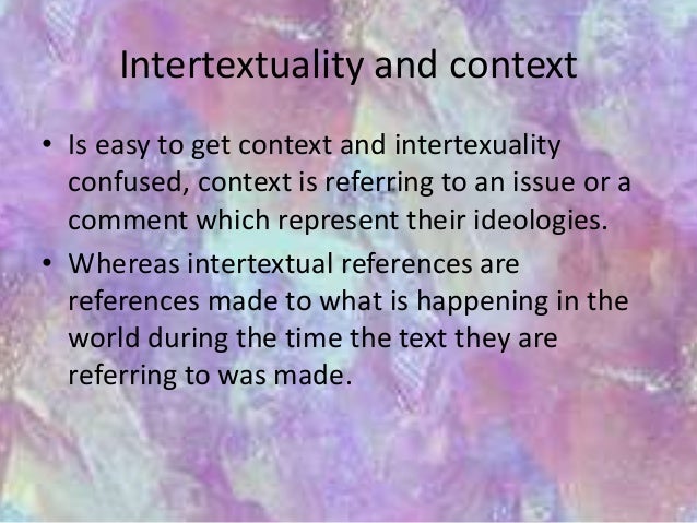 Intertextual analysis