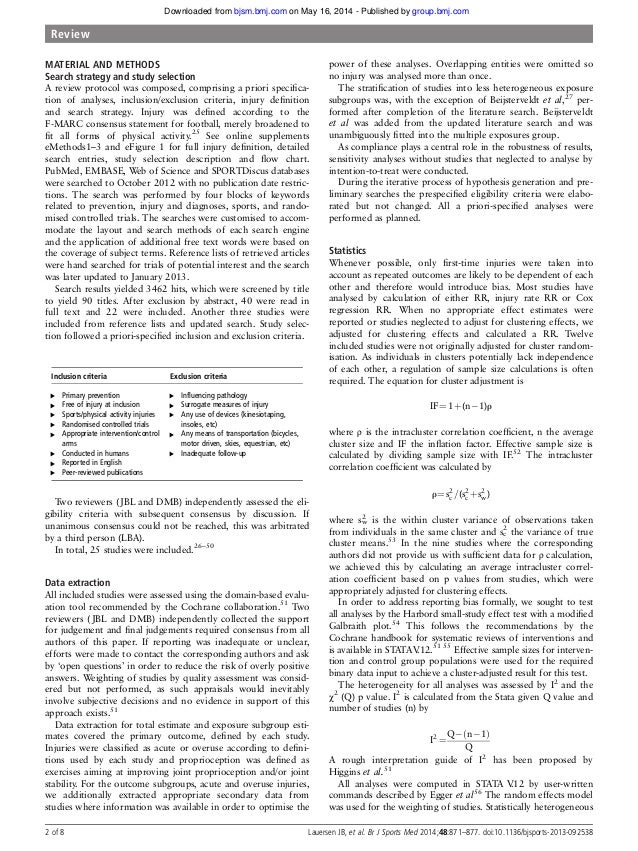 Br j sports med 2014 effectiveness of exercise interventions