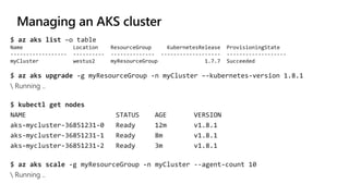 Managing an AKS cluster
 