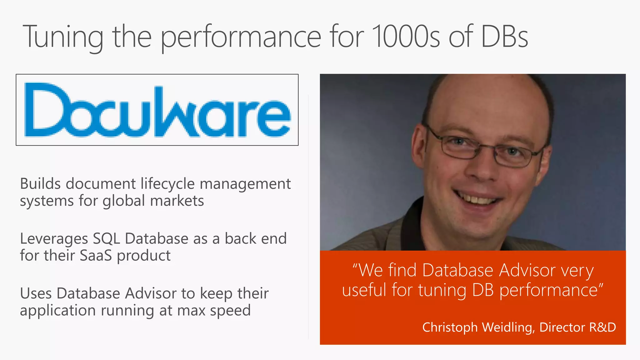 Tuning the performance for 1000s of DBs
 