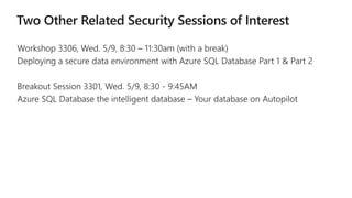 Securing your data with Azure SQL DB | PPTX