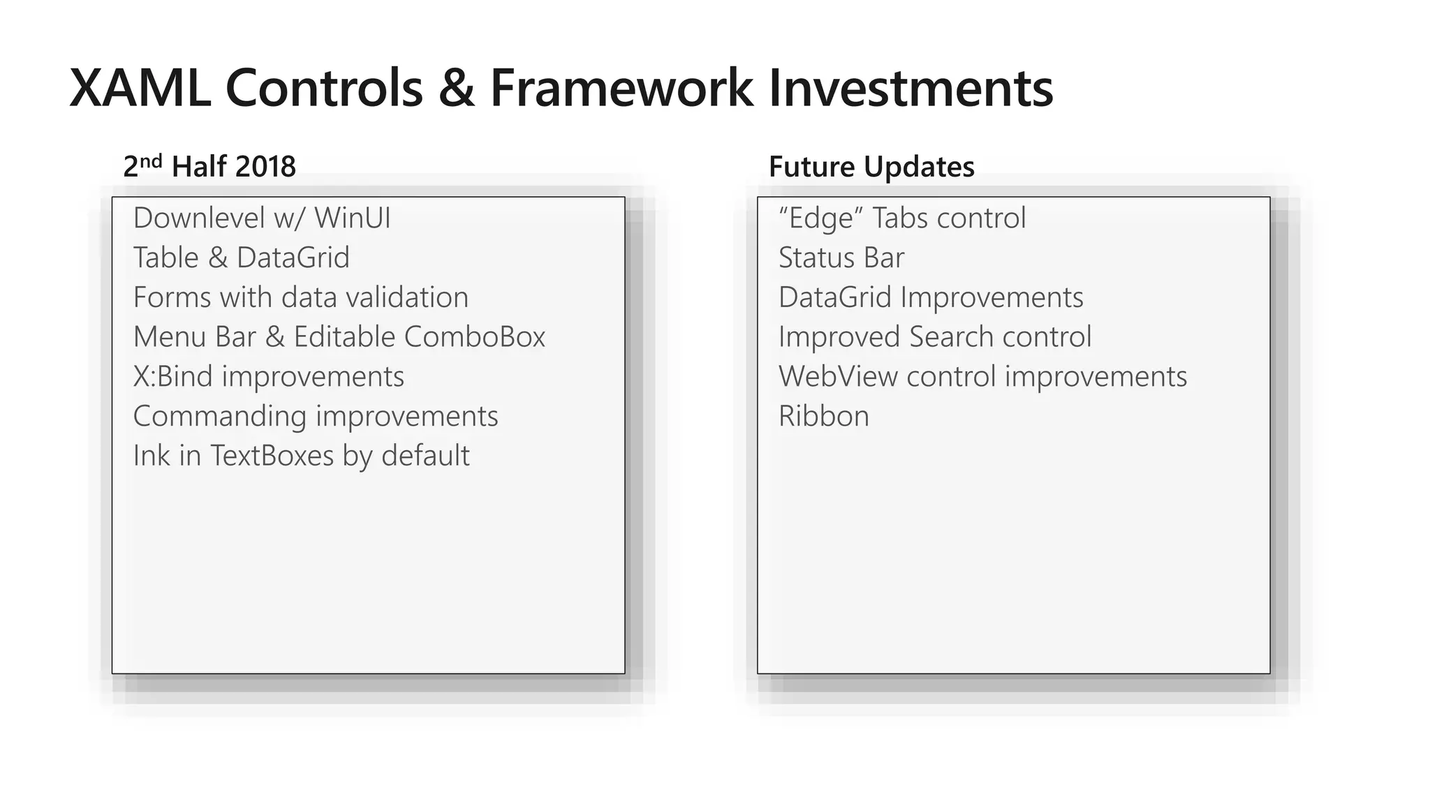 2nd Half 2018 Future Updates
 