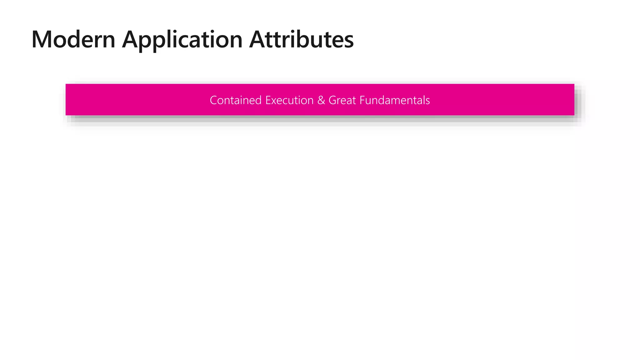 Contained Execution & Great Fundamentals
 