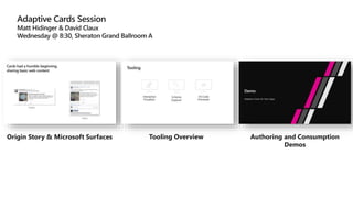 Origin Story & Microsoft Surfaces Tooling Overview Authoring and Consumption
Demos
 