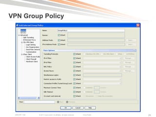 VPN Group Policy




 BRKCRT-1160   © 2011 Cisco and/or its affiliates. All rights reserved.   Cisco Public   29
 