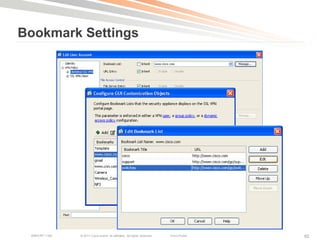 Bookmark Settings




 BRKCRT-1160   © 2011 Cisco and/or its affiliates. All rights reserved.   Cisco Public   92
 