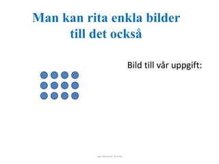 Man kan rita enkla bilder 
till det också 
Inger Bäckström, Burträsk 
Bild till vår uppgift: 
 