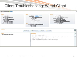 Client Troubleshooting: Wired Client




 Presentation_ID   © 2011 Cisco and/or its affiliates. All rights reserved.   Cisco Public   92
 