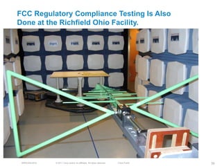 FCC Regulatory Compliance Testing Is Also
Done at the Richfield Ohio Facility.




 BRKEWN-3016   © 2011 Cisco and/or its affiliates. All rights reserved.   Cisco Public   39
 