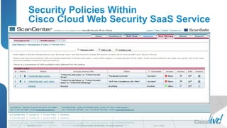 © 2013 Cisco and/or its affiliates. All rights reserved.BRKSEC-2101 Cisco Public
Security Policies Within
Cisco Cloud Web Security SaaS Service
 