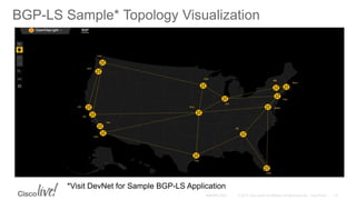 BGP-LS Sample* Topology Visualization
*Visit DevNet for Sample BGP-LS Application
 