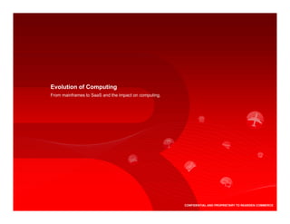 Evolution of Computing
From mainframes to SaaS and the impact on computing.




                                                       CONFIDENTIAL AND PROPRIETARY TO REARDEN COMMERCE
 