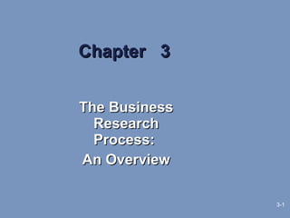 Chapter  3 The Business Research Process:  An Overview 3- 
