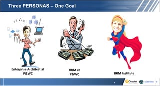 Enterprise Architect at
P&WC BRM Institute
BRM at
P&WC
Three PERSONAS – One Goal
4
 