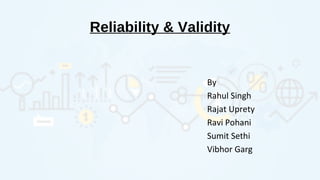 Reliability & Validity
By
Rahul Singh
Rajat Uprety
Ravi Pohani
Sumit Sethi
Vibhor Garg
 