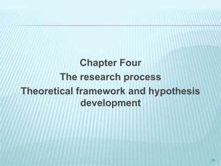 Chapter Four
The research process
Theoretical framework and hypothesis
development
39
 