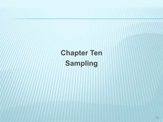 73
Chapter Ten
Sampling
 