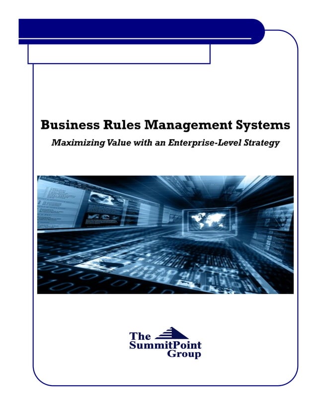 Business Rules Managment Systems; Maximizing Value PDF