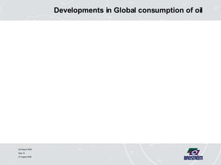 Developments in Global consumption of oil 