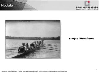 Copyright by Brockhaus GmbH, alle Rechte reserviert, unautorisierte Vervielfältigung untersagt
16
Module
Simple Workflows
 