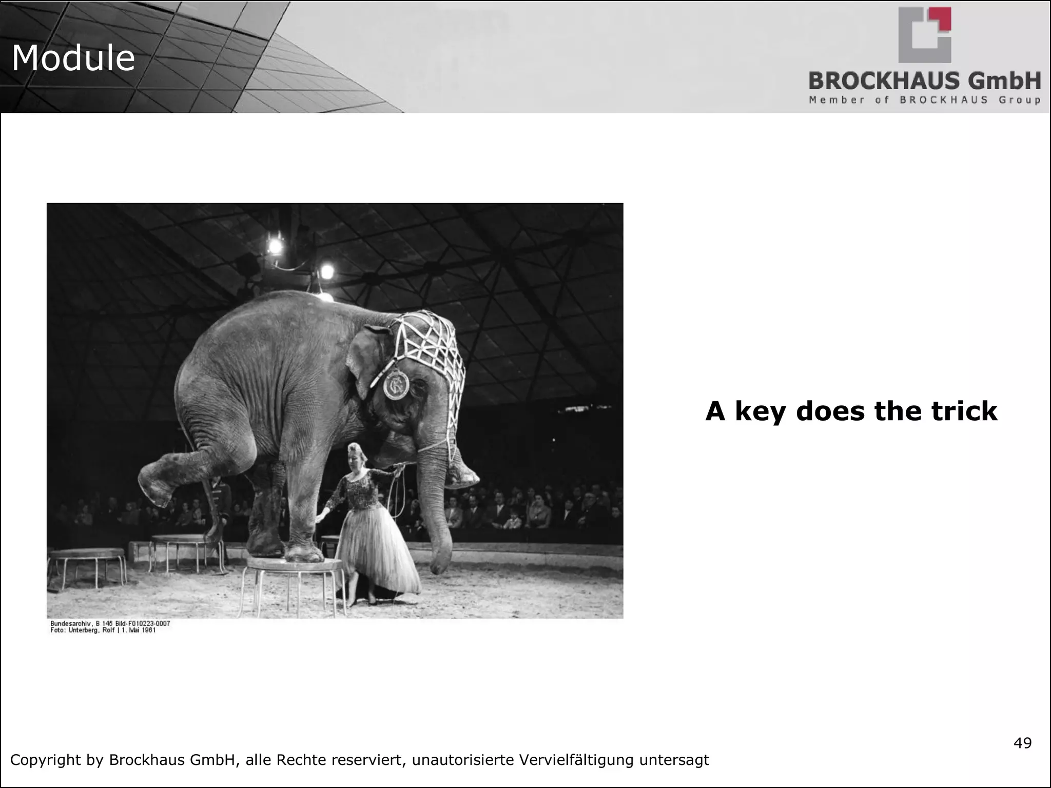Copyright by Brockhaus GmbH, alle Rechte reserviert, unautorisierte Vervielfältigung untersagt
49
Module
A key does the trick
 