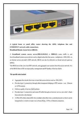 Bras Networking Broadband technology used in bsnl | PDF