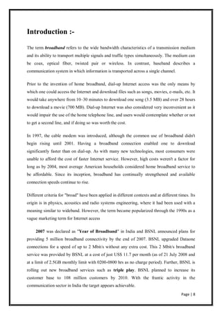 Broadband technology used in bsnl | PDF