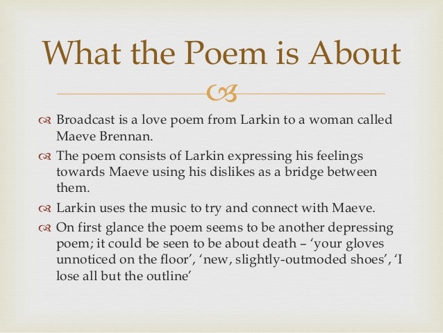 Broadcast The Whitsun Weddings By Philip Larkin