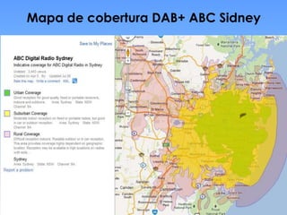 Mapa de cobertura DAB+ ABC Sidney
 