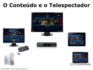 O Conteúdo e o Telespectador
Fonte: MEDIASET – Marco Pellegrinato presentation
 