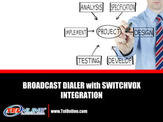 www.TelOnline.com BROADCAST DIALER with SWITCHVOX INTEGRATION 