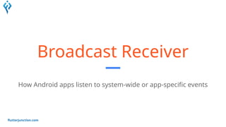 Broadcast receiver- How Android apps listen to system-wide or app ...
