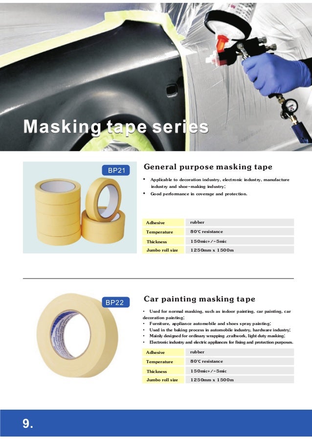 Broad pack tape catalog