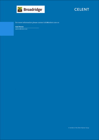 Fax
For more information please contact info@celent.com or:
Axel Pierron
apierron@celent.com
 