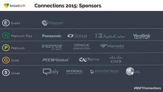 #BSFTConnections
Connections 2015: Sponsors
Silver
Event
Platinum Plus
Platinum
Gold
 